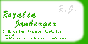 rozalia jamberger business card